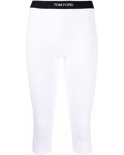 Tom Ford Cropped Logo-waistband leggings - White