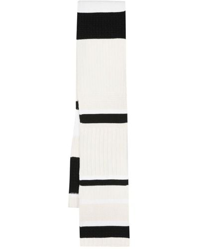Barrie Stripe-print Knit Scarf - White