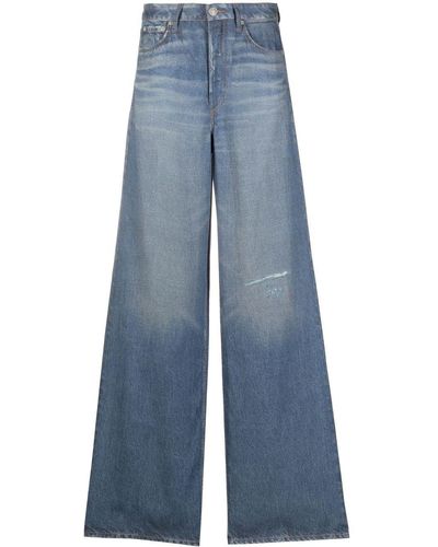 Rag & Bone High-waisted Wide-leg Trousers - Blue