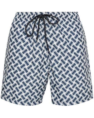 Drumohr Graphic-print Swim Shorts - Blue