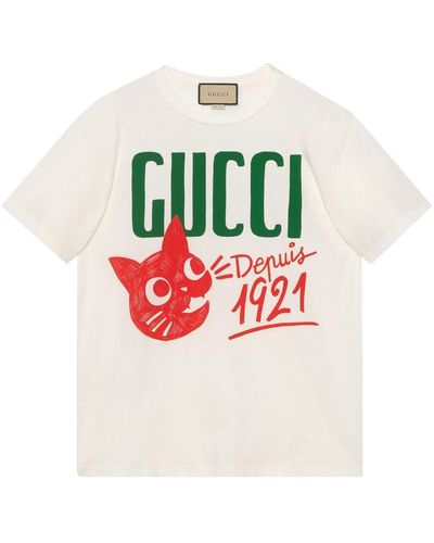 Gucci T-Shirt mit Logo-Print - Grau
