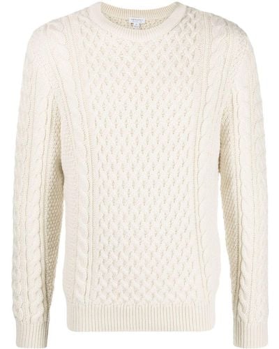 Sunspel Aran-knit Crew-neck Jumper - Natural