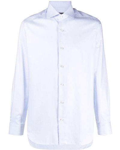 Barba Napoli Long-sleeve Poplin Cotton Shirt - Wit