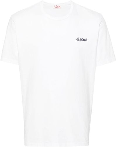 Mc2 Saint Barth T-Shirt mit Logo-Stickerei - Weiß