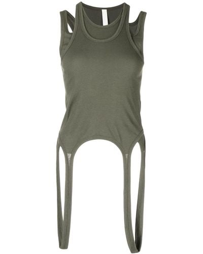 Dion Lee Cut-out Detail Tank Top - Green