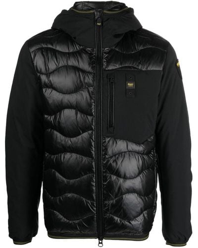 Blauer Hooded Quilted Down Jacket - Black