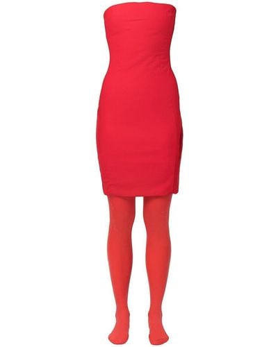 Concepto Rosa Strapless Slim-cut Dress - Red