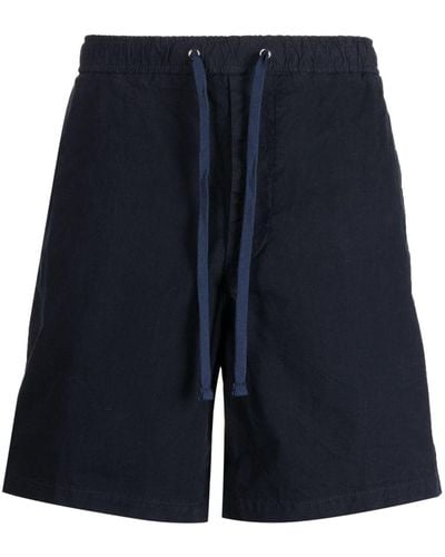 BOSS Logo-patch Drawstring Cotton Shorts - Blue