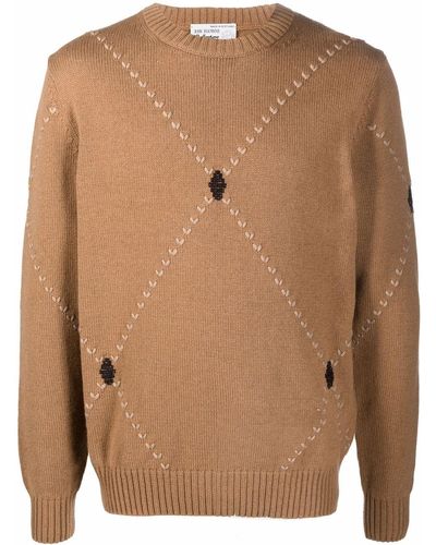 Ballantyne Kaschmirpullover mit Argyle-Muster - Braun