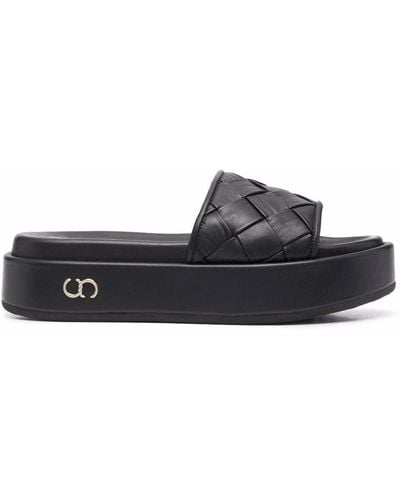 Casadei Quilted Open-toe Sandals - Black