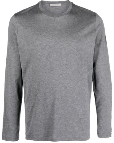 Corneliani Logo-patch Cotton T-shirt - Grey