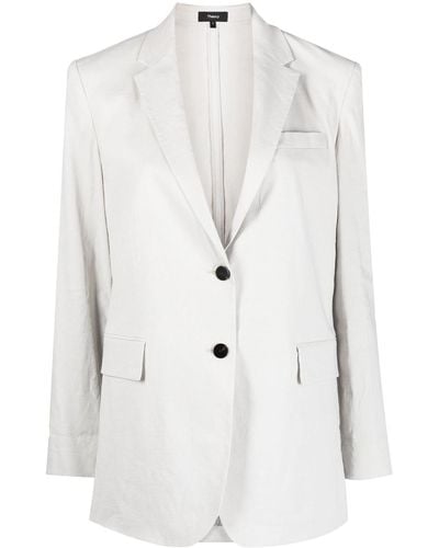 Theory Single-breasted Button Blazer - White
