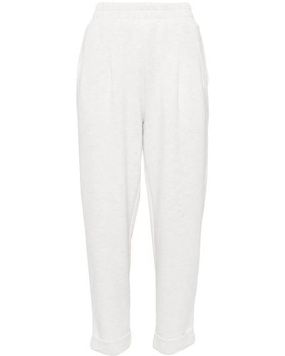 Varley Mélange-effect Tapered Trousers - White