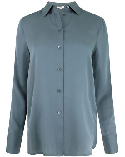 Vince Button-up Long-sleeve Shirt - Blue