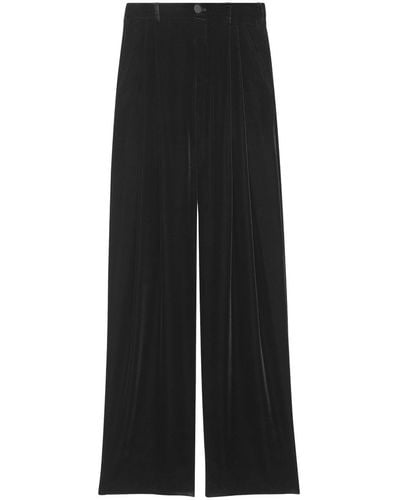 Saint Laurent Pantalon ample en velours - Noir