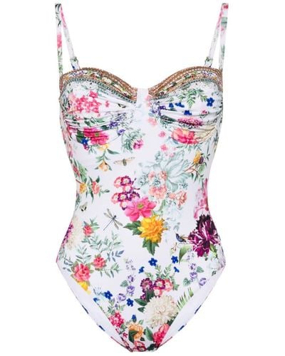 Camilla Floral-print Swimsuit - White