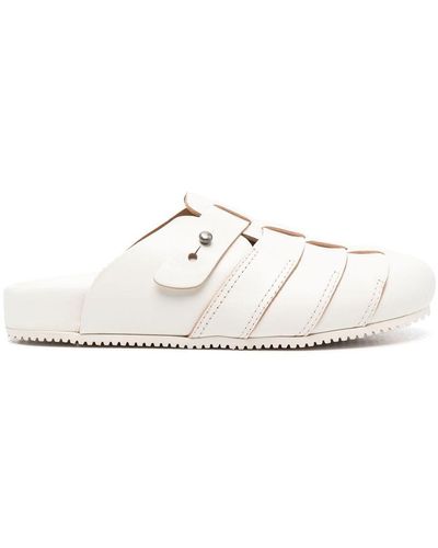 Buttero Woven-panelled Clog Sandals - White