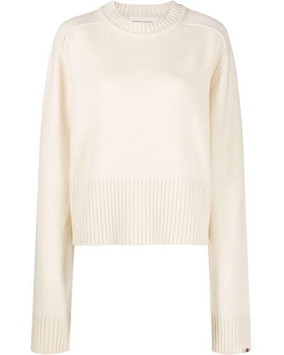 Extreme Cashmere Long-sleeve Cashmere Sweater - White