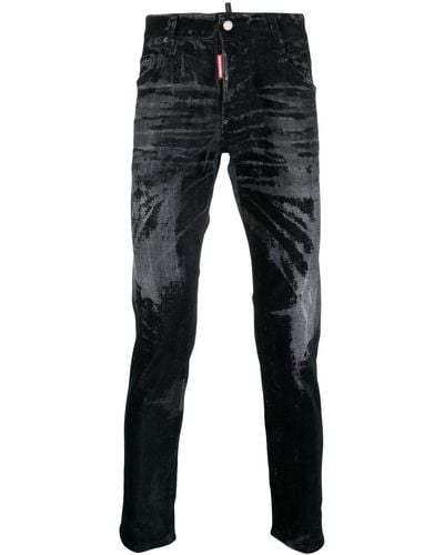 DSquared² Mid-rise Bleached Skinny Jeans - Blue