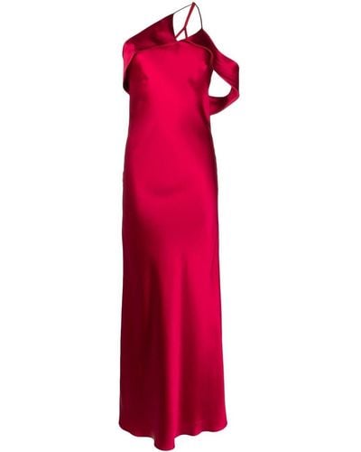Michelle Mason Robe longue à design asymétrique à une épaule - Rouge