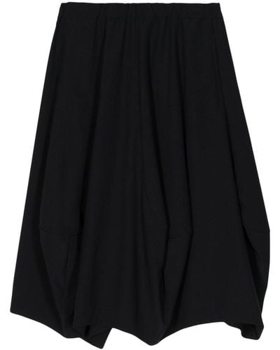 Comme des Garçons Handkerchief-hem Wool Midi Skirt - Black