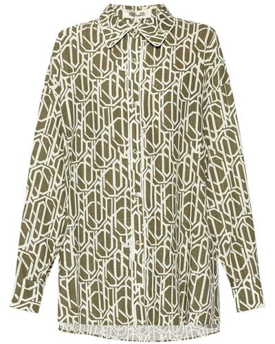Diane von Furstenberg Hemd mit abstraktem Print - Grün