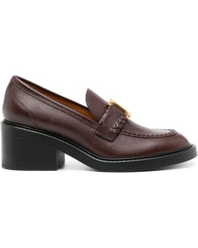 Chloé Marcie 60mm Leather Loafers - Brown