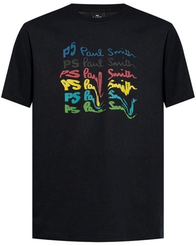 PS by Paul Smith Logo-print Cotton T-shirt - Black