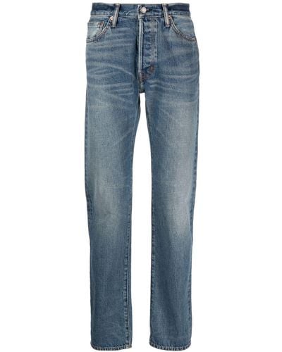 Tom Ford Halbhohe Straight-Leg-Jeans - Blau