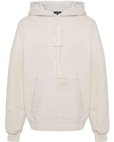 44 Label Group Trip Distressed Cotton Hoodie - White