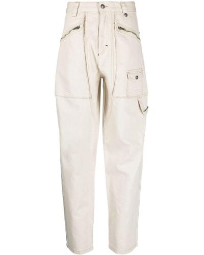 Isabel Marant Zip-pocket Tapered Pants - Natural