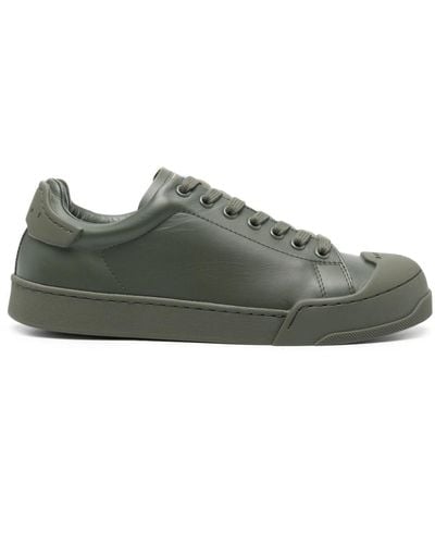 Marni Logo-debossed Leather Trainers - Green