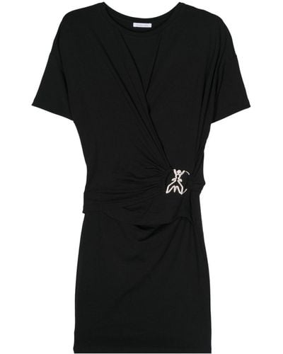 Patrizia Pepe Draped T-shirt Mini Dress - Black