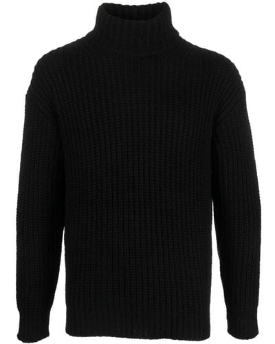 Roberto Collina Roll-neck Chunky-knit Sweater - Black