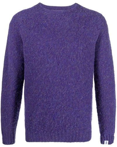 Mackintosh Hutchins Wool Crew-neck Sweater - Purple