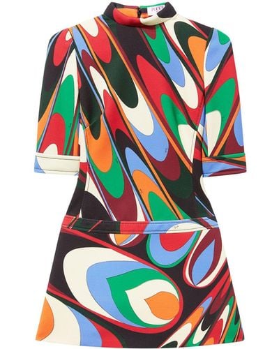 Emilio Pucci Mini-jurk Met Abstracte Print - Oranje