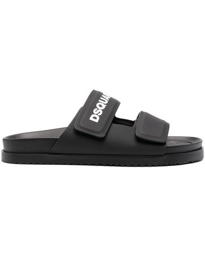 DSquared² Chanclas con logo y cierre autoadherente - Negro