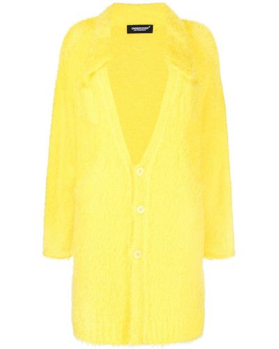 Undercover Brushed Knitted Coat - Yellow