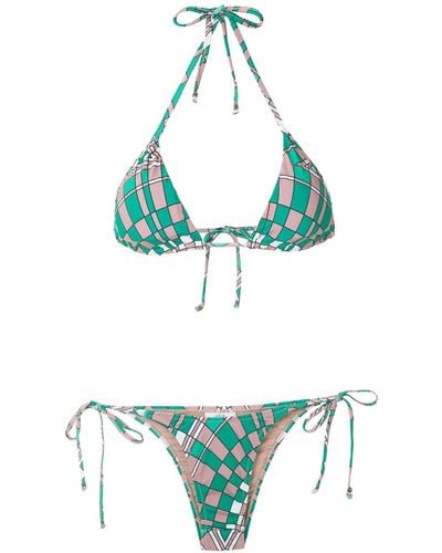 Amir Slama Set bikini con stampa - Verde