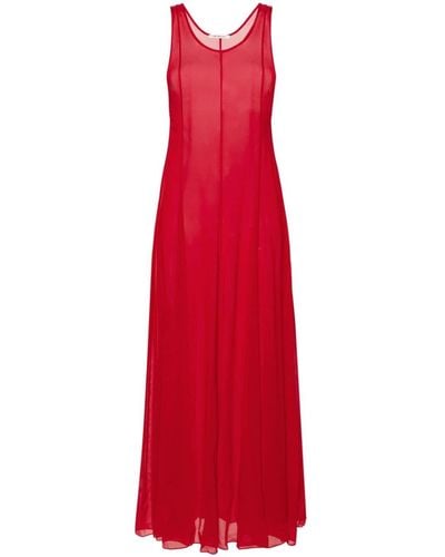 Peter Do A-line Silk Maxi Dress - Red
