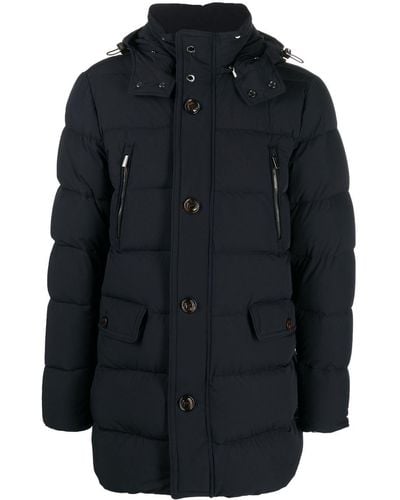 Moorer Button-down Padded Coat - Blue
