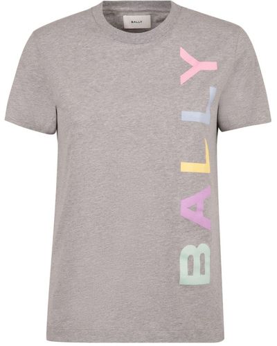 Bally T-Shirt mit Logo-Print - Grau