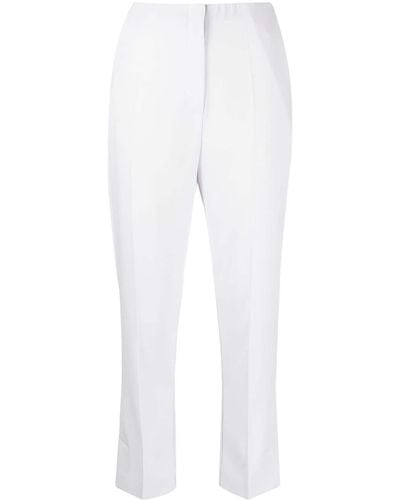 Patrizia Pepe Cropped Slim-cut Crepe Trousers - White