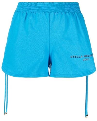 Stella McCartney Shorts con cordones - Azul
