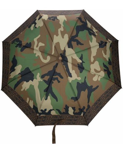 Love Moschino Camouflage-print Logo Umbrella - Green