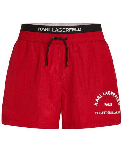 Karl Lagerfeld Rue St-guillaume Swim Shorts - Red