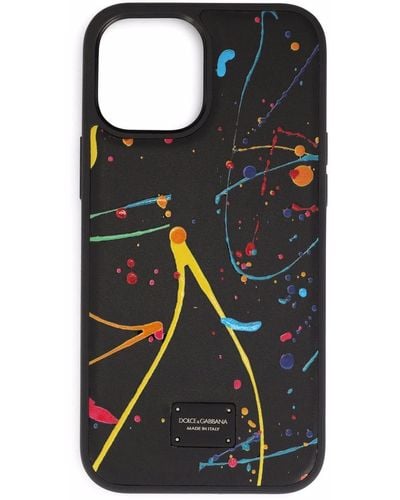 Dolce & Gabbana Abstract Print Iphone Case - Black