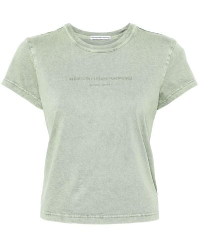 Alexander Wang T-shirt en coton à logo brodé - Vert