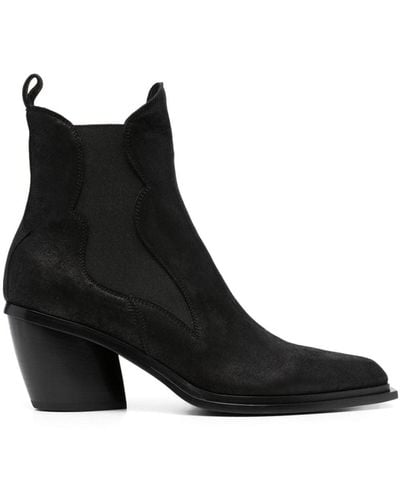 Sartore 70mm Square-toe Leather Boots - Black