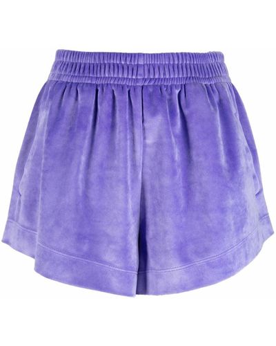 Styland High-waisted Velvet Shorts - Purple